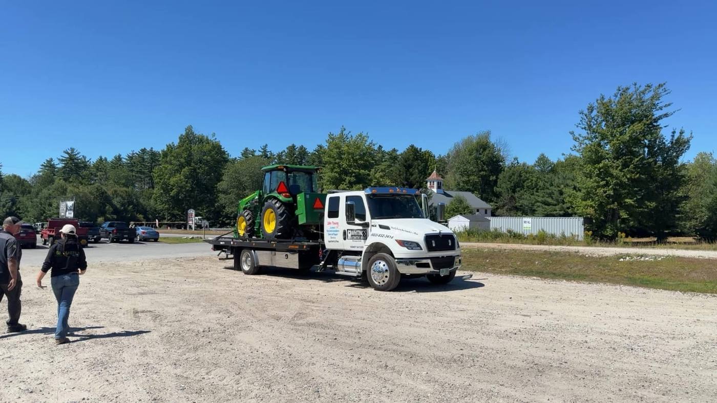 Whiting's tow truck fleet staged in Ossipee, NH