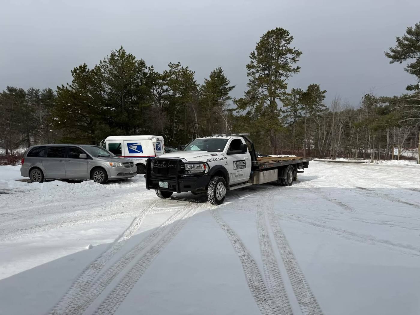 Winter recovery with a Whiting's wrecker in New Hampshire